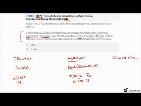 Questão CESPE - "Habilidades administrativas"