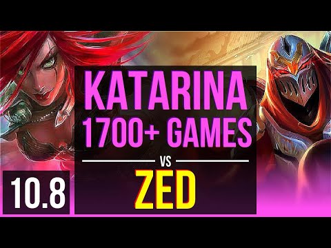 KATARINA vs ZED (MID) | 1.8M mastery points, 1700+ games, 2 early solo kills | BR Diamond | v10.8