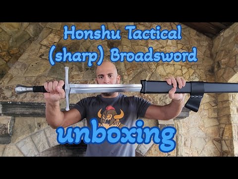 Honshu Tactical Broadsword (sharp) on Amazon (unboxing and cutting)