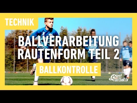 Fussballtraining: Ballverarbeitung Rautenform Teil 2 - Balkontrolle - Technik