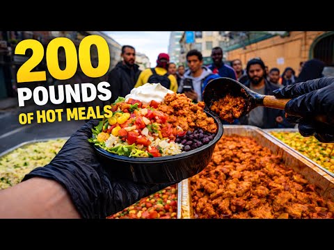 Feeding 200 Pounds of Hot Meals for the homeless in San Francisco Tenderloin