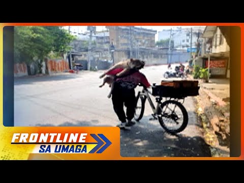 Asong ililigaw sana, inampon nalang ng food delivery rider Frontline Sa Umaga