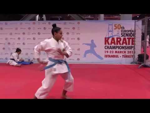 Warm up area with Portuguese and Italian Team Players | WORLD KARATE FEDERATION