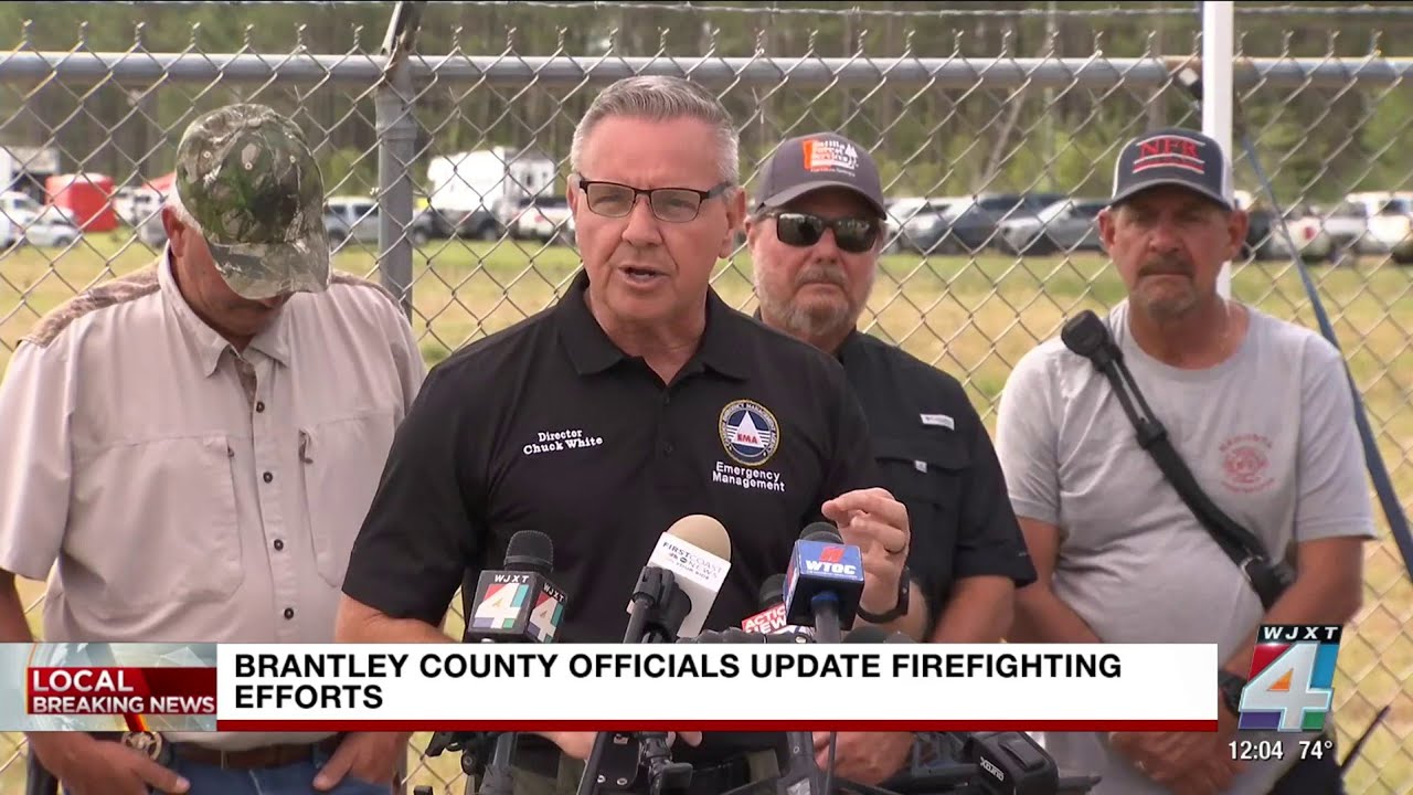 Brantley County officials give update on wildfire that has destroyed homes, burned 4000+ acres