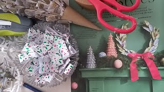 Let's make a cardboard & paper cone-shaped Christmas tree 🎄🎄🎄