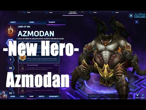 -NEW HERO- Azmodan - Character Quotes, Skills and Skins- Heroes of the Storm!