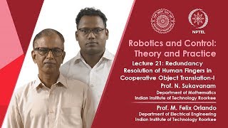 Lecture 21: Redundancy Resolution of Human Fingers in Cooperative Object Translation-I