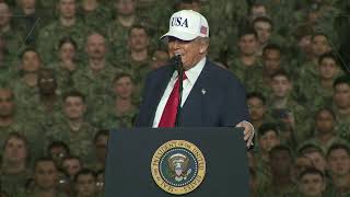 President Trump addressed U.S. troops in Japan