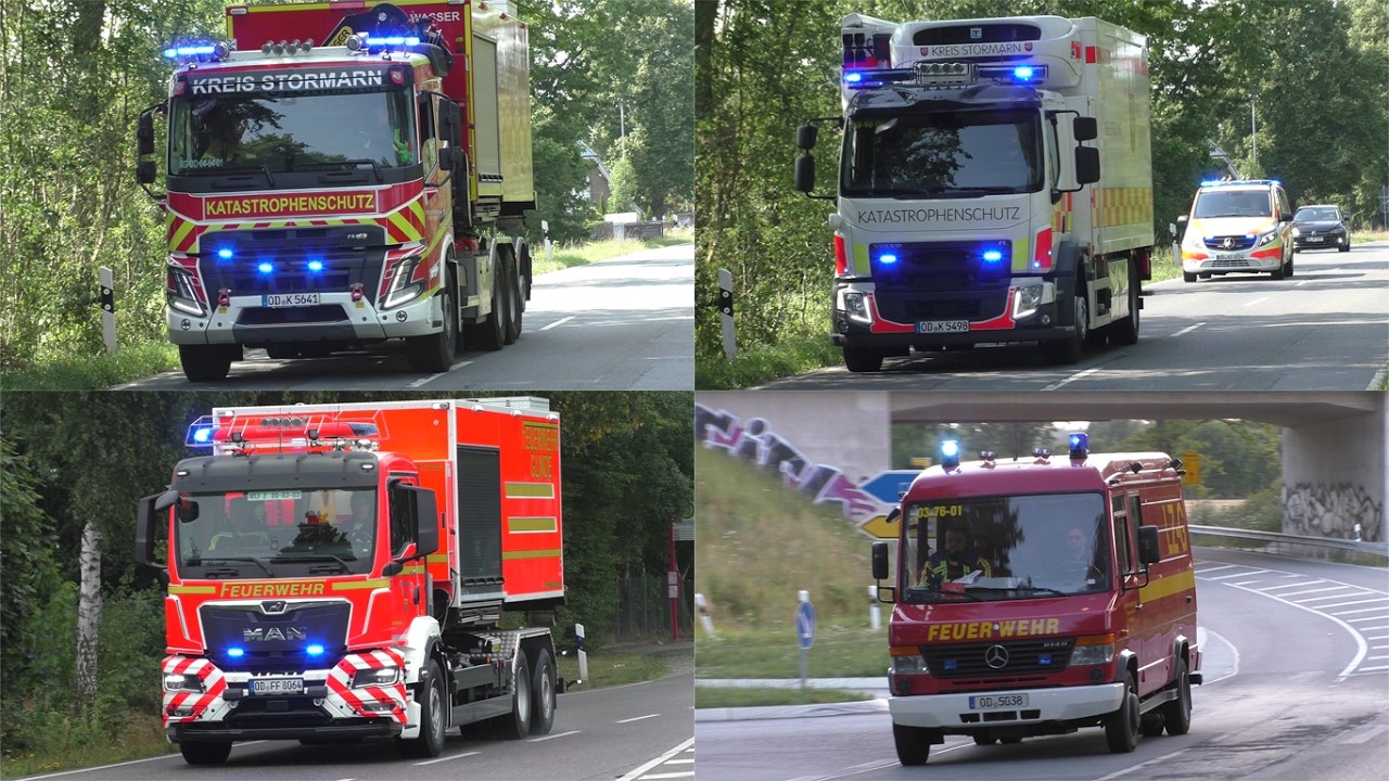 [Gefahrguteinsatz, Flächenbrand und mehr] Einsatzfahrten Sonderfahrzeuge des Kreises Stormarn