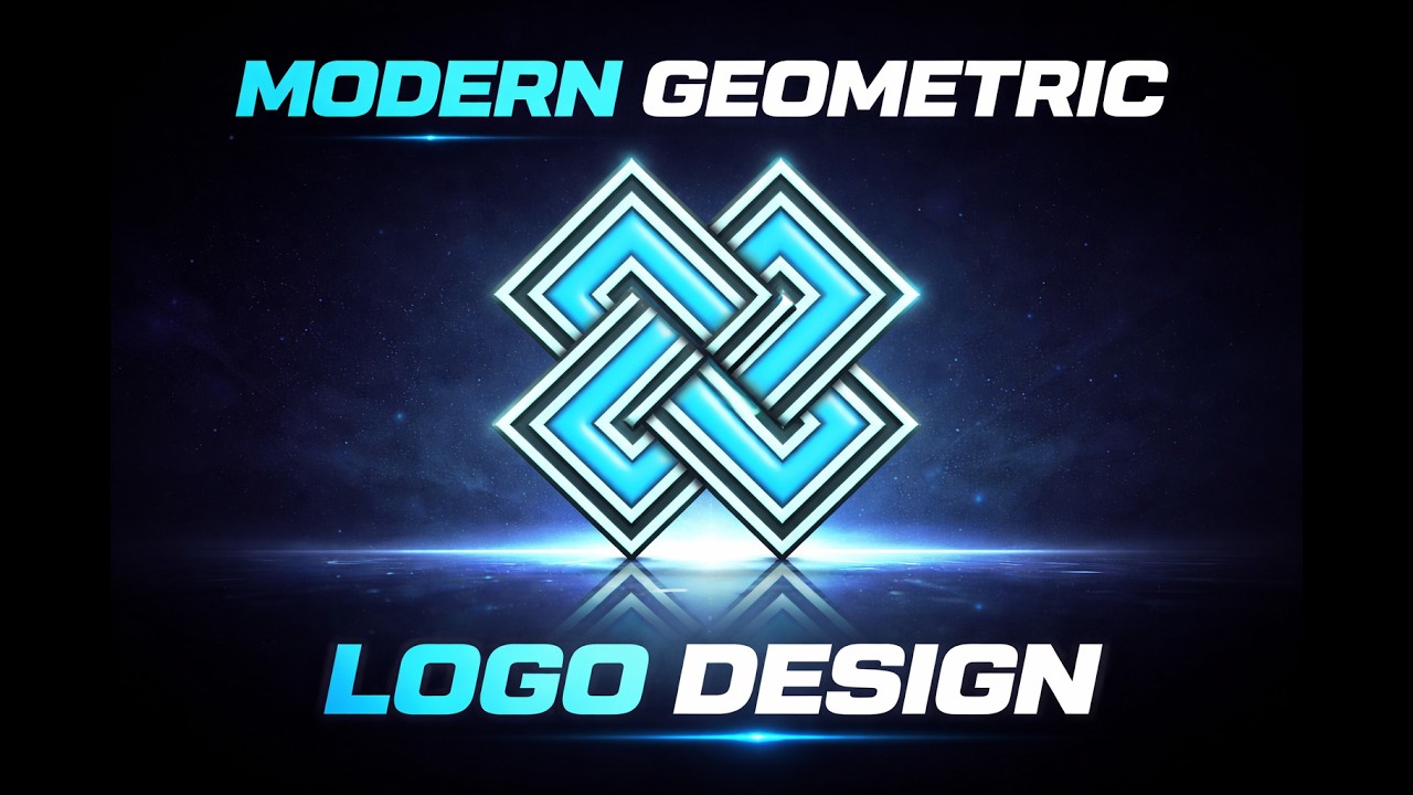 💠 Neon Geometric Abstract Logo Design in illustrator