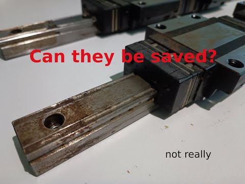 Taking a look inside THK linear guide while trying to save them