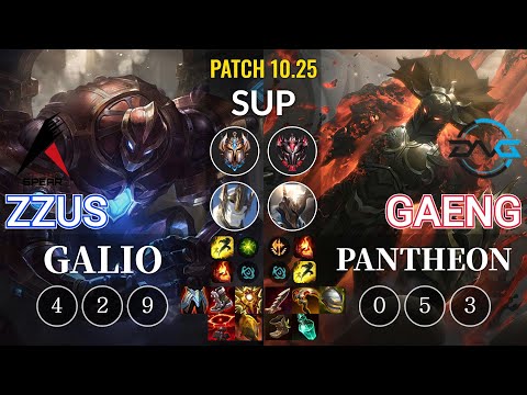 ASP Zzus Galio vs DFM Gaeng Pantheon Sup - KR Patch 10.25