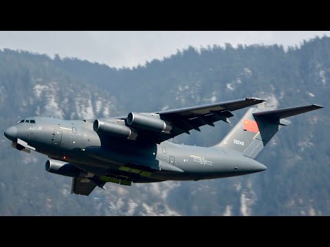 Chinese Air Force Xian Y-20 Landing & Take Off Innsbruck Kranebitten Airport