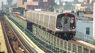 preview picture of video 'BMT Myrtle Ave Line: R160A-1 M Trains at Knickerbocker Ave (Re-Open & New Look)'