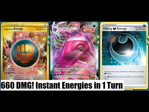 1HKO GENGAR VMax Deck, Single Strike Energy & Lugia Vstar Combo