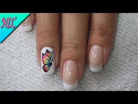 DECORACIÓN DE UÑAS MARIPOSA Y FRANCÉS🦋 – BUTTERFLY NAIL ART🦋 – FRENCH NAIL ART💕 – NLC