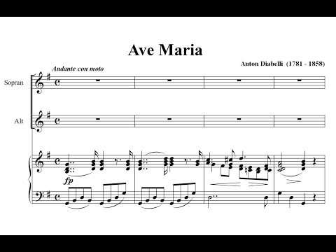 Diabelli, Anton (1781- 1858) Ave Maria, Duett für Sopran- und Alt-Solo mit Orgelbegleitung, Op. 145