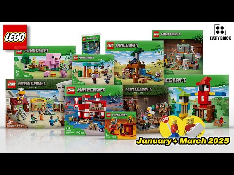 All LEGO Minecraft Sets January & March 2025 - Speed Build Compilation (60fps)