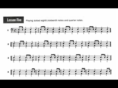 Syncopation by Reed (Lesson 5, Page 12, Number 1 - 10) - Practice with Me! #syncopation #drumset