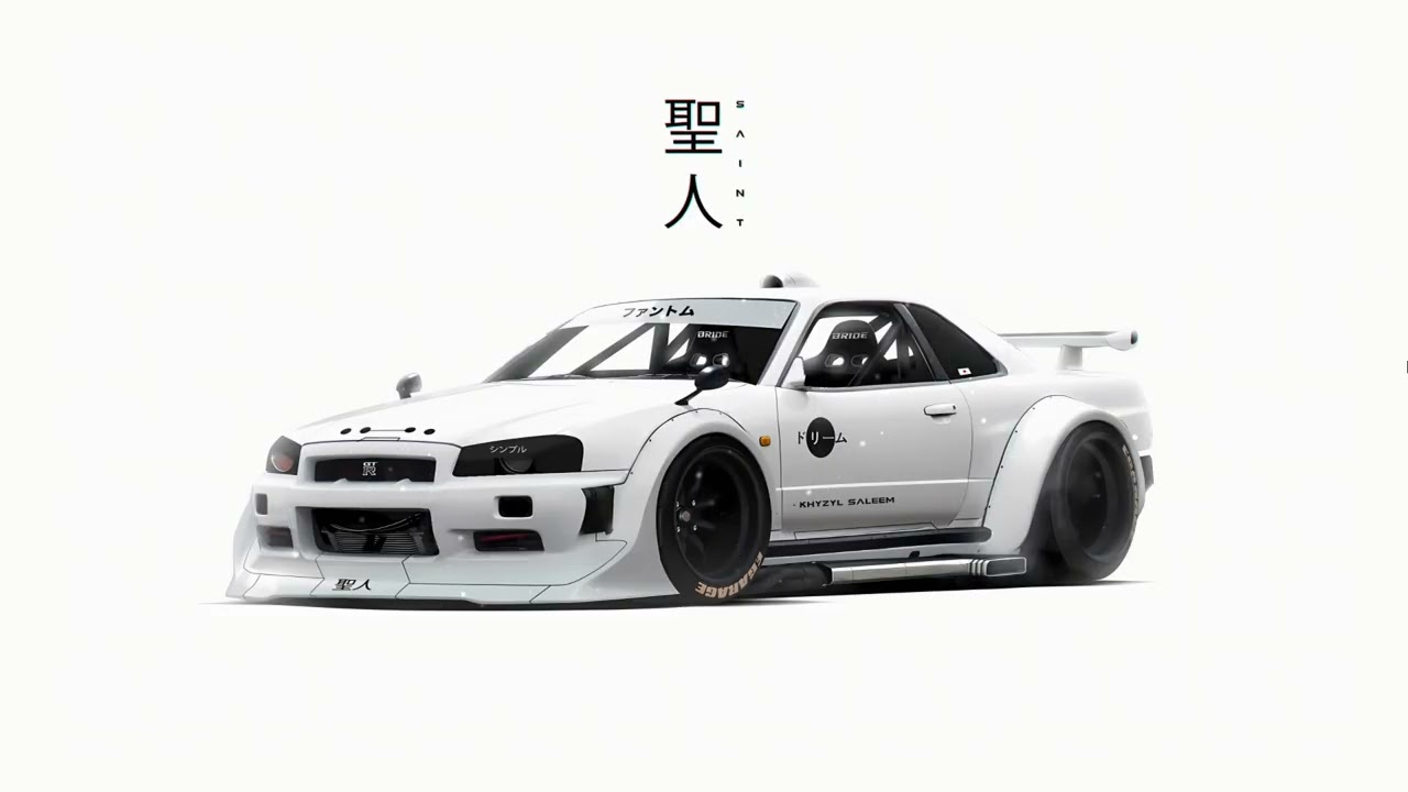 WHITE GTR R34 - WALLPAPER - 1080p60fps