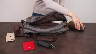 Сумка-трансофрмер текстильна велика 20151 Vintage сірий