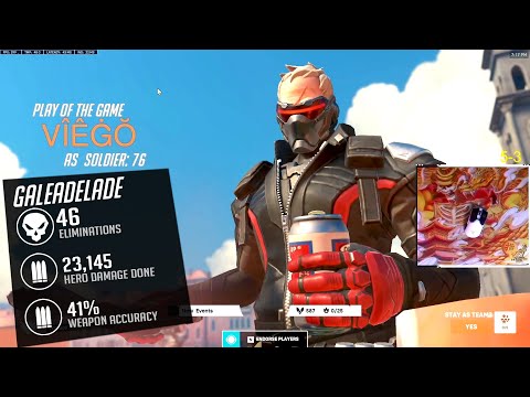 WHAT TOP 500 SOLDIER 76 MAIN LOOKS LIKE - GALE! POTG! [ OVERWATCH 2 TOP 500 SEASON 2 ]