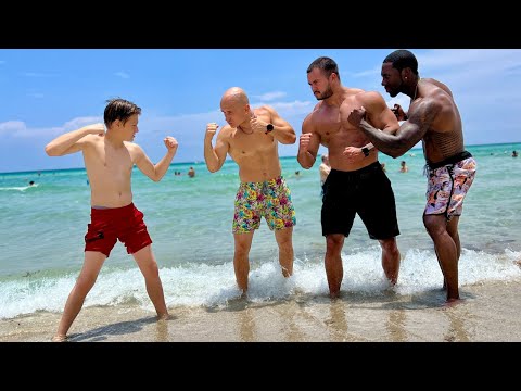 Das stärkste Kind der Welt gegen Bodybuilder in Miami Beach