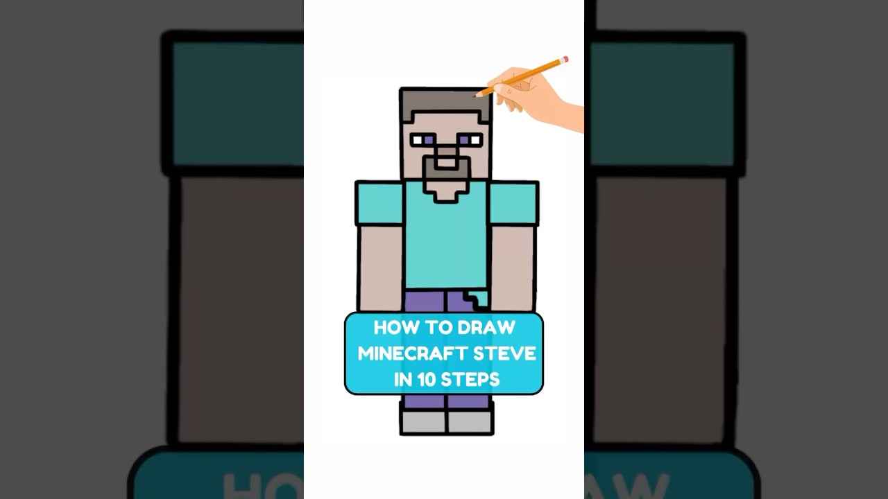 How to Draw Steve from Minecraft | Easy Drawing Video for Kids and Teachers