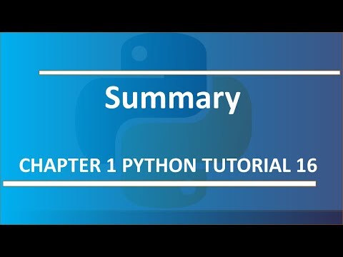 Chapter 1 Summary Python Tutorial 16