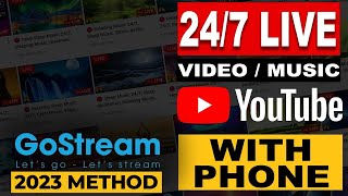 How To Live Stream 24/7 on YouTube with Gostream App | Livestream Pre Recorded Videos Facebook