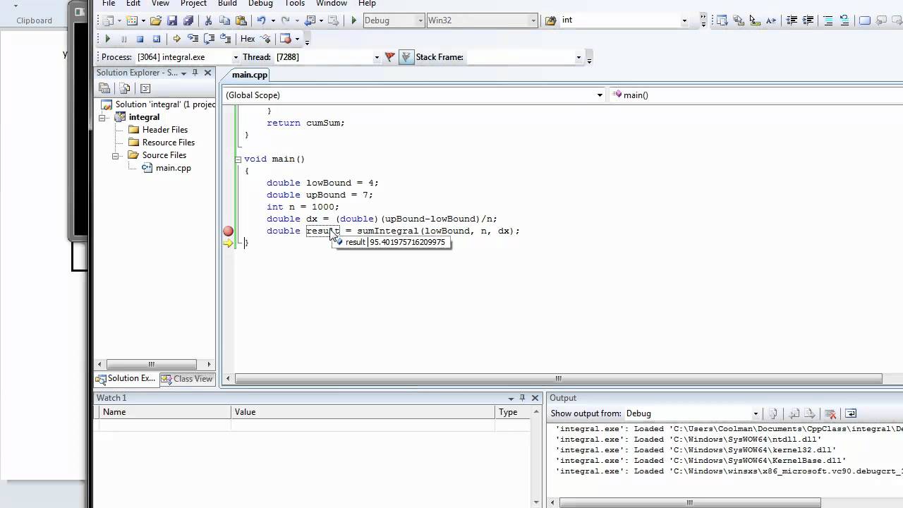 Calculate integral and double integral numerically (C++)