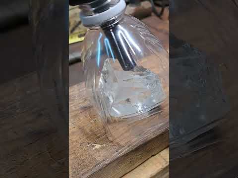 Ramset vs Lead Crystal block, using an ice chipper.