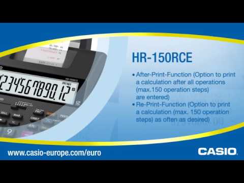 Spausdinantis skaičiuotuvas CASIO HR-150RCE, 65 x 165 x 295 mm video