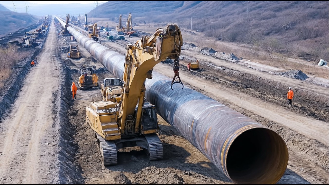 How Engineers Build Pipelines on Cliffs, Rivers and Cities. Pipeline construction and infrastructure