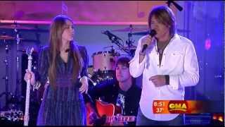 Miley Cyrus &amp; Billy Ray Cyrus - Butterfly Fly Away - Good Morning America 2009
