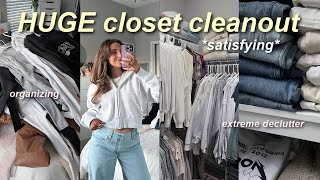 HUGE CLOSET CLEANOUT for the new year! 🧺✨ (decluttering + organizing everything) *satisfying*