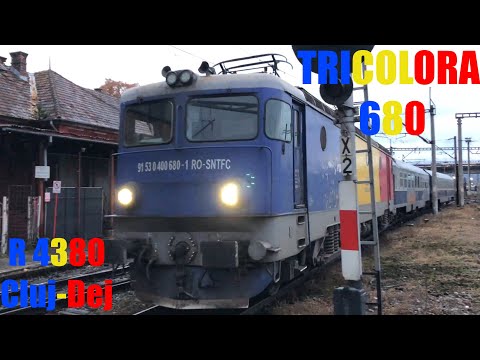 EA 680 gareaza garnitura trenului R 4308 Cluj Napoca Dej, in Gara Cluj Napoca