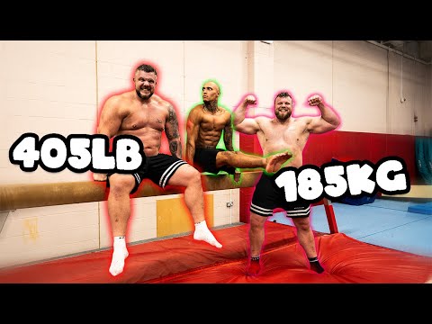 Worlds Strongest man tries gymnastics Strength Circuit - ft Tom and Luke Stoltman