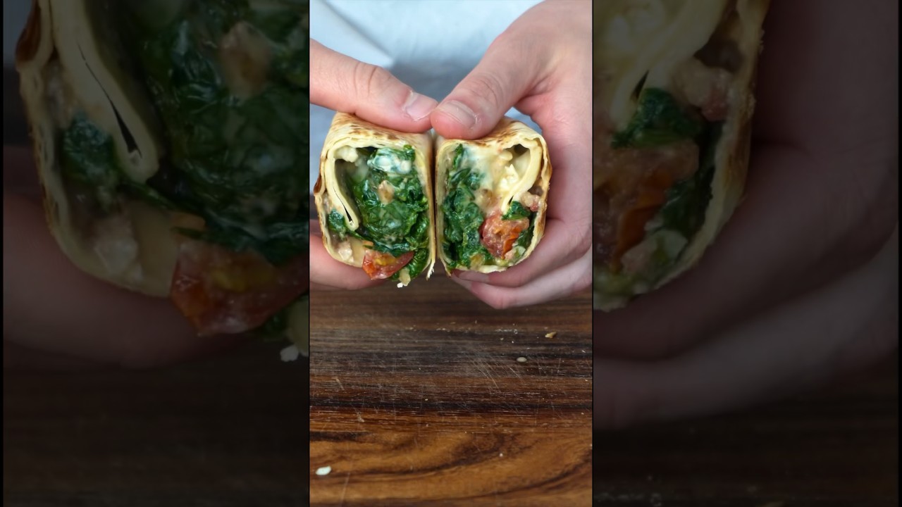 Gorgonzola spinach wrap 🧀🌯 #gorgonzola #spinach #cheese #wrap #burrito #recipe #food #shorts