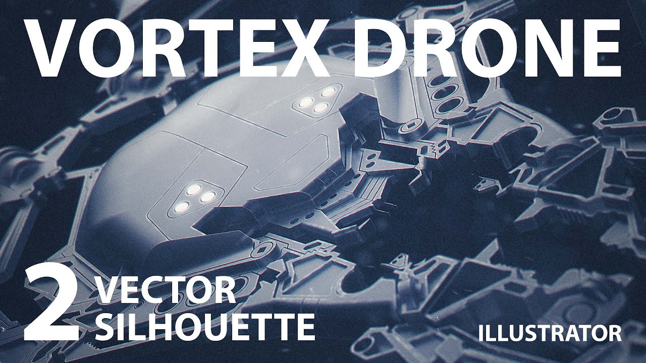 Vortex Drone Concept - Part 2 - Vector Silhouette in Illustrator
