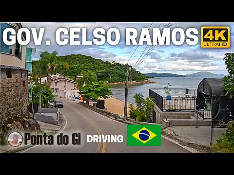 GOV. CELSO RAMOS 4k #driving TOUR DESLUMBRANTES CAMINOS de BRASIL - MAR Y SIERRAS de SANTA CATARINA 