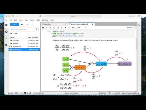 L6.3 Automatic Differentiation in PyTorch -- Code Example