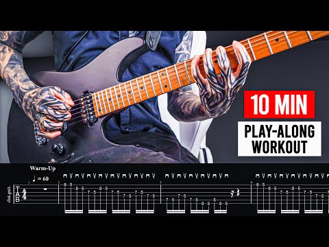 BEST 10 MIN PENTATONIC WORKOUT - alternate picking, legato, sweep picking & more!