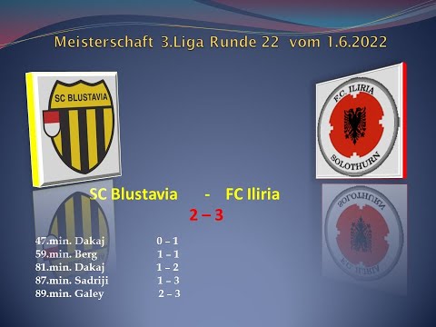 1,Mannschaft Meisterschaft 3.Liga SC Blustavia - FC Iliria