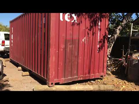Moving a shipping container alone.