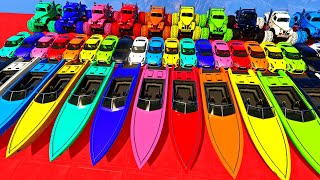 GTA V Spiderman Mega Ramp Boats, Motorcycle with Trevor and Friends New Stunt Map Challenge EP #42