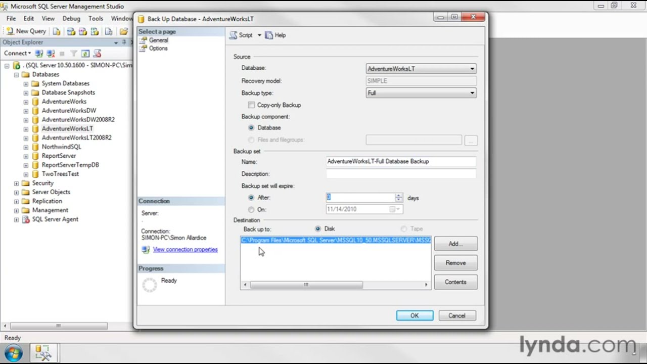 SQL Server Tutorial - How to backup databases