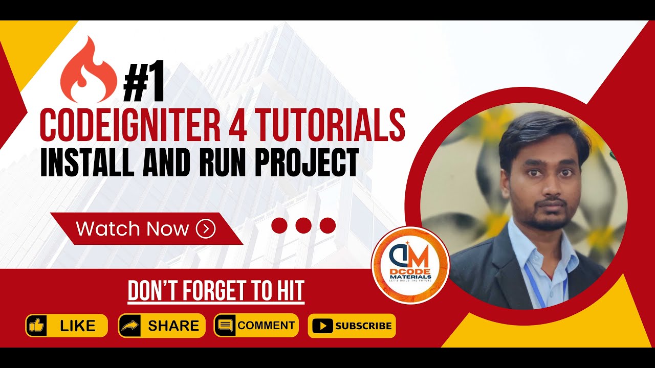 Codeigniter 4 Tutorial : How to Install and Run Codeigniter Projects - Part - 1 || Dcode Materials