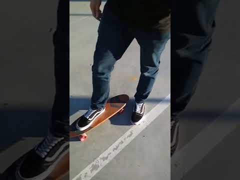 Filthy and sweet guy try new handmade wooden penny board
