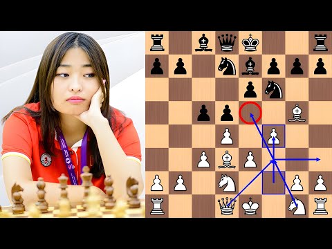 Ju Wenjun's 23-move win with the Trompowsky Attack